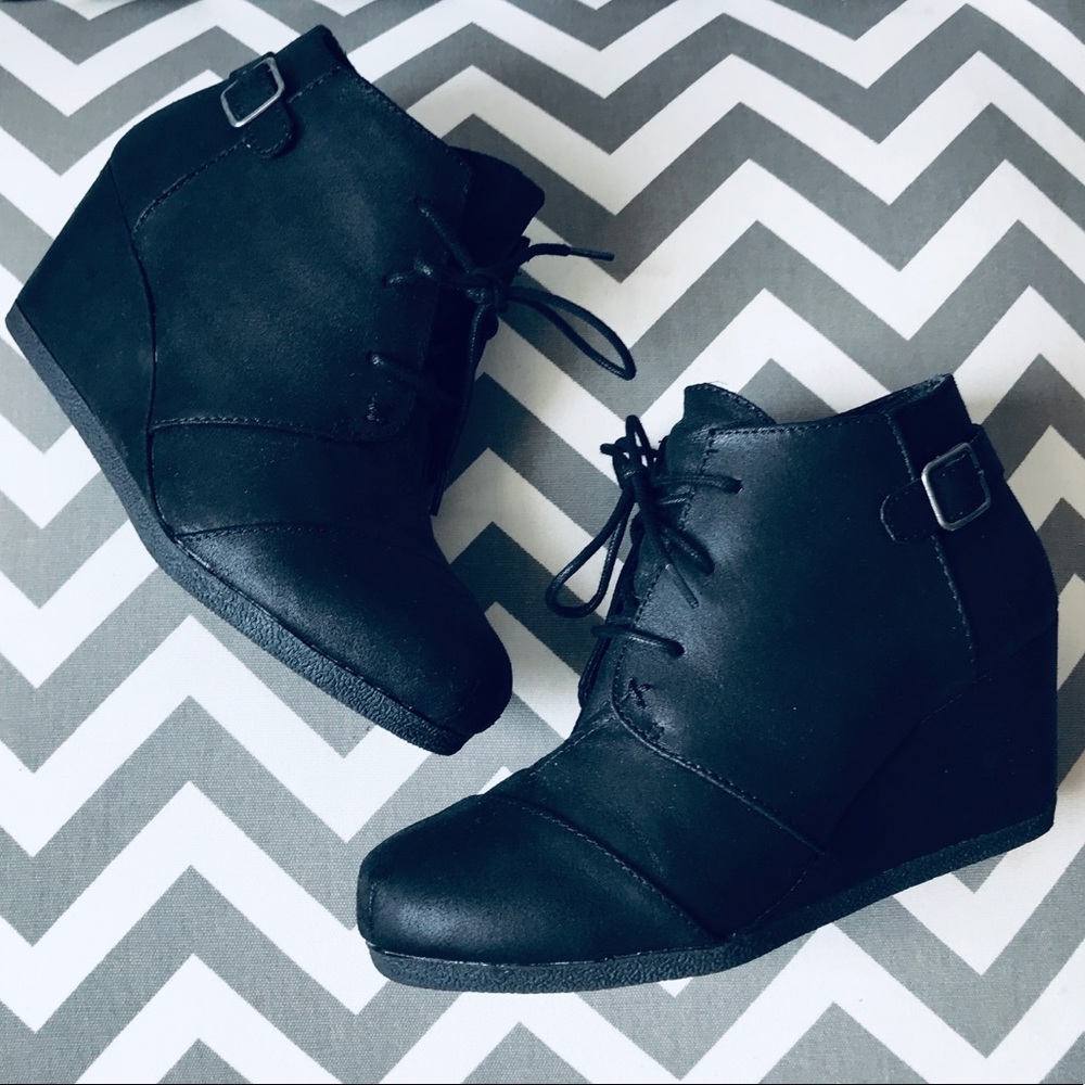 MAURICES | Black Wedge Booties